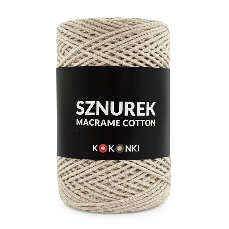 Sznurek Macrame Cotton by KOKONKI 2mm / rolka 200m / 202 jasny beż