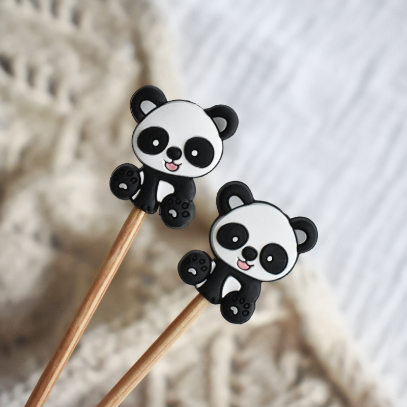 Stopery do drutów Kokonki Accessories / panda / 2 szt.