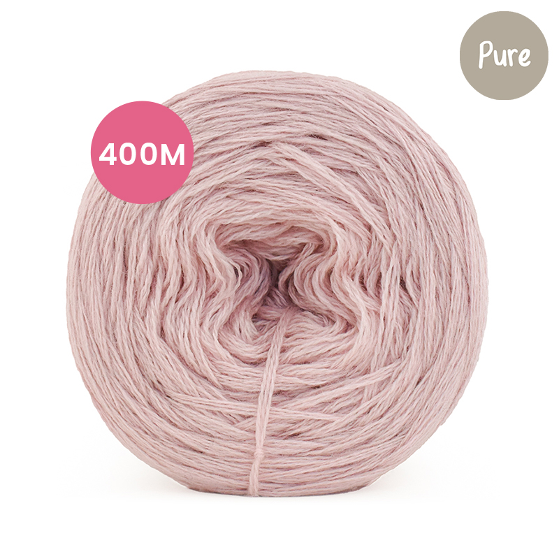 KOKONEK_Pure Mono jeden kolor - pastelowy róż / 3 nitki / 400 m / 80 g - GOTOWY