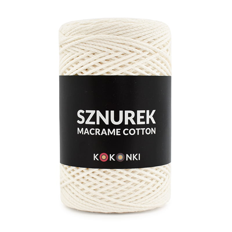 Sznurek Macrame Cotton by KOKONKI 2mm / rolka 200m / 208 krem