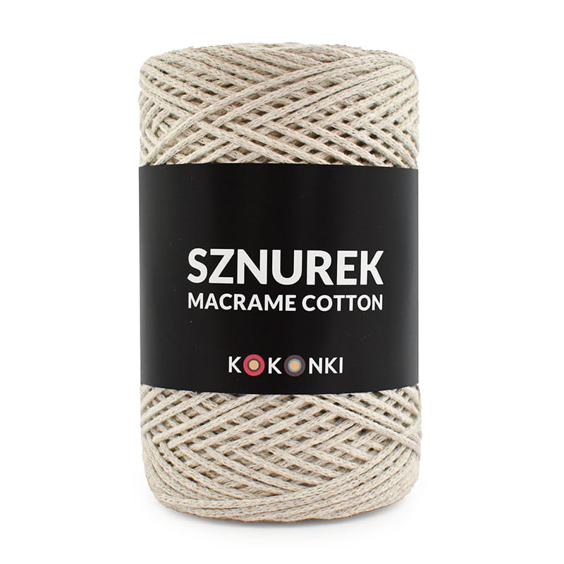 Sznurek Macrame Cotton by KOKONKI 2mm / rolka 200m / 206 lniany