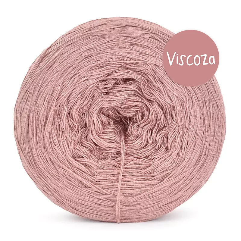 Włóczka KOKONKI Viscoza - brudny róż / 3 nitki / 1200 m / 225g - GOTOWY