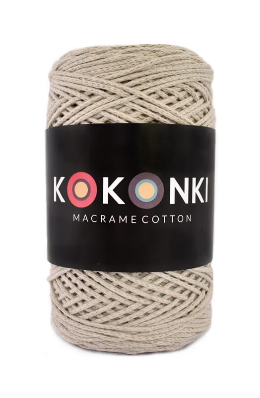 Sznurek Macrame Cotton by KOKONKI 2mm / rolka 200m / jasny beż - OUTLET
