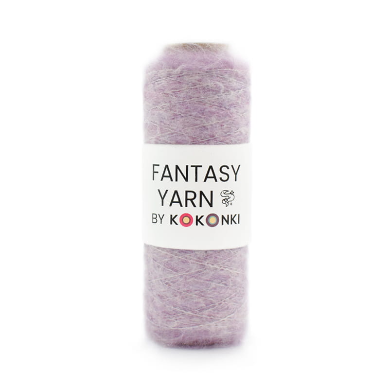 Nić fantazyjna FANTASY YARN by KOKONKI / à la mohair lilac / szpulka ~ 250 m