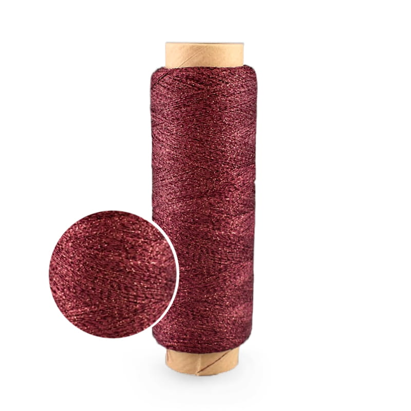 Nić metalizowana LUREX by KOKONKI / wino / szpulka ~ 800 m